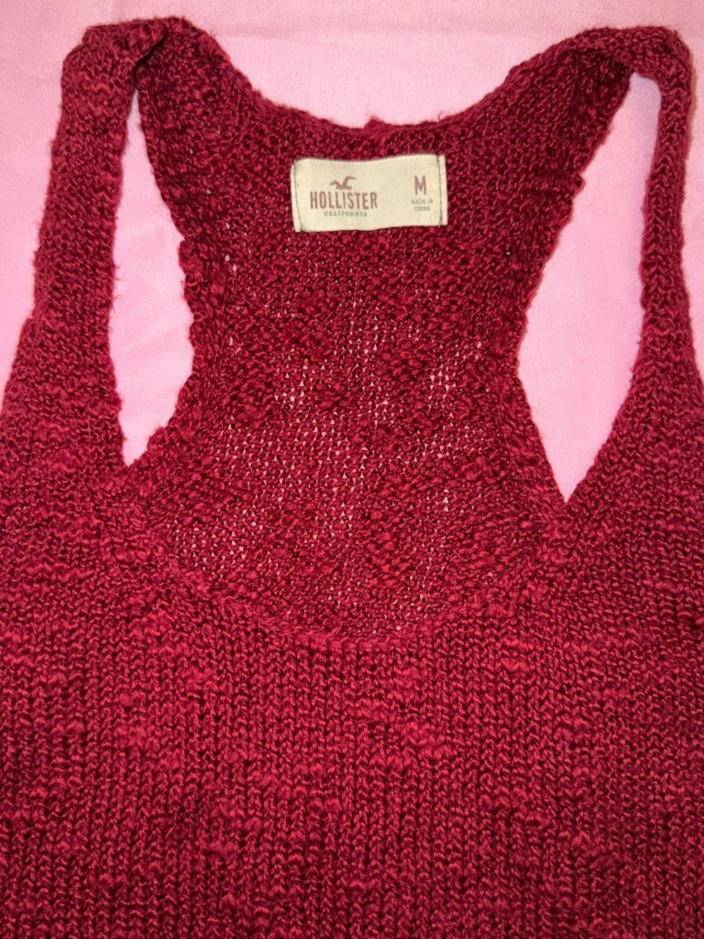 Hollister Burgundy Knit Racerback Tank